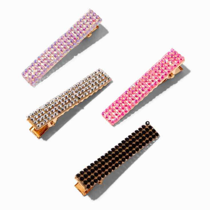 Claire&#39;s Club Pink Bejeweled Hair Clips - 4 Pack,