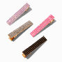 Claire&#39;s Club Pink Bejeweled Hair Clips - 4 Pack,