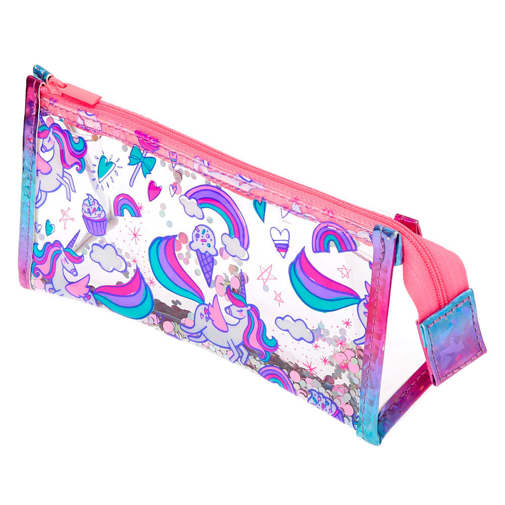 Trousse de maquillage avec perles d'imitation mobiles Miss Glitter la licorne - Transparent,