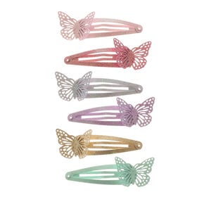 Claire&#39;s Club Butterfly Glitter Hair Snap Clips - 6 Pack,