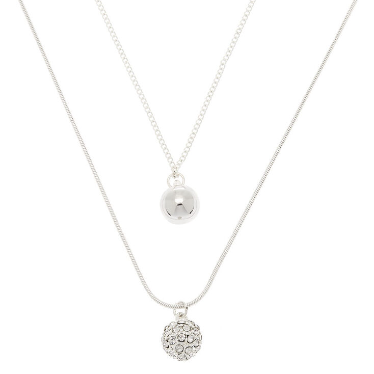 Silver Fireball Pendant Necklaces 2 Pack Claire S - Silver Chain With Ball Pendant Silver Fireball Pendant Necklaces 2 Pack Claire S - Silver Chain With Ball Pendant