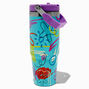 Aqua Doodle Flip Straw Top Handle Stainless Steel Water Bottle,