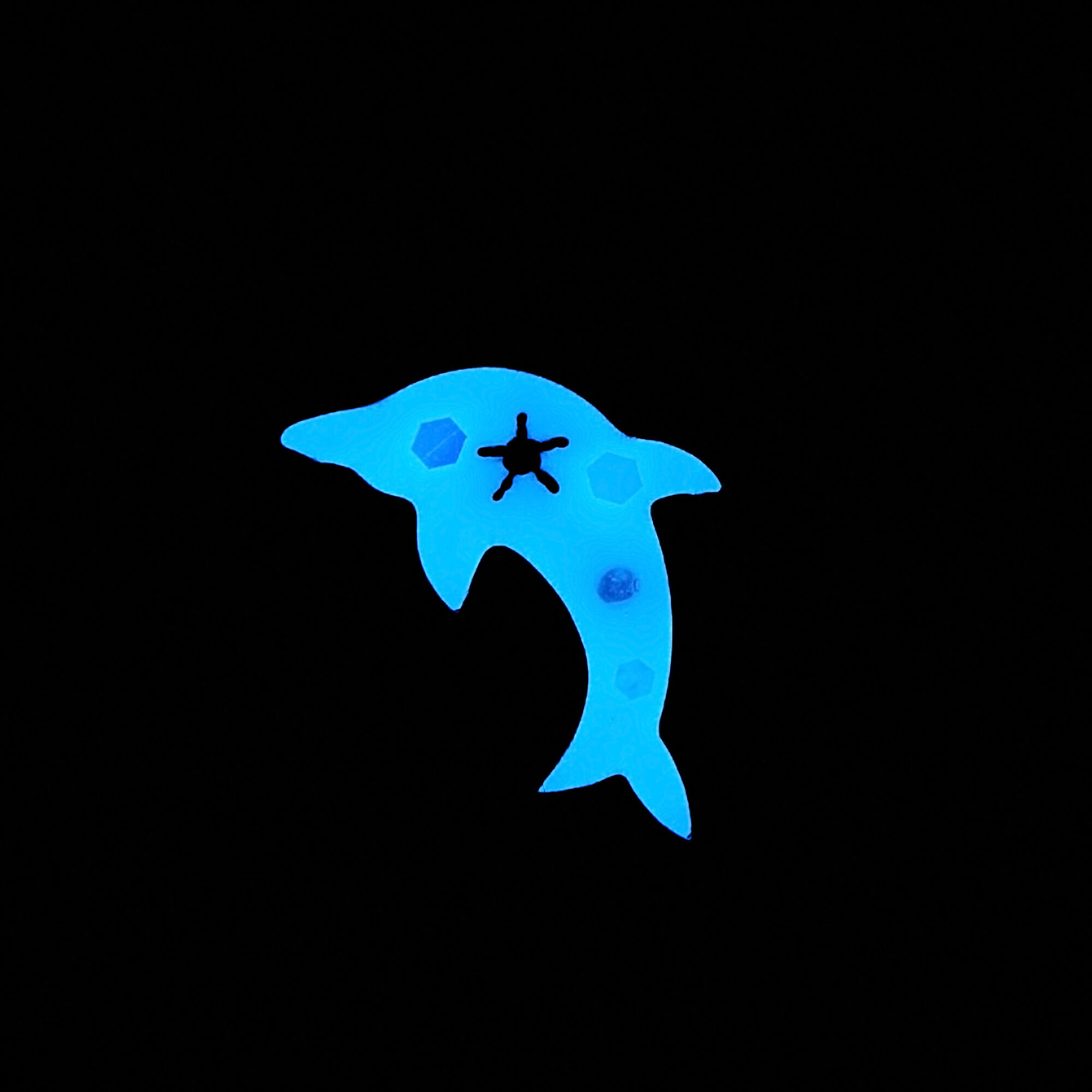 Silver Glow In The Dark Dolphin Pendant Necklace,