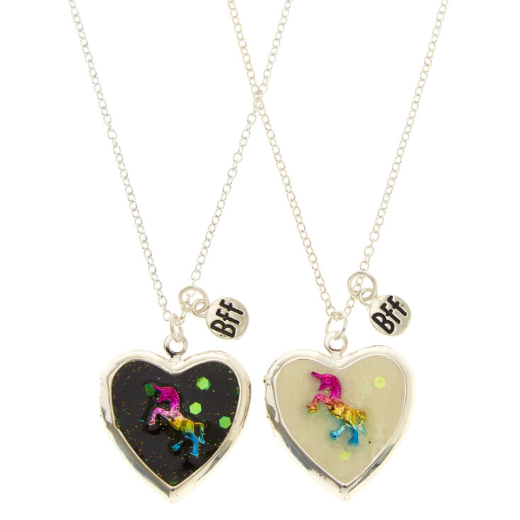 Rainbow Unicorn Best Friend Lockets Necklaces | Claire's US