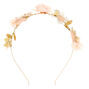 Rose Gold Flower Skinny Headband - Blush Pink,