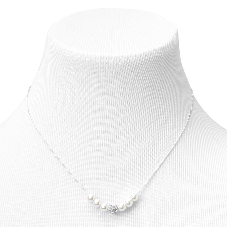 Parure de bijoux perles d&#39;imitation couleur argent&eacute;e - Lot de 3,