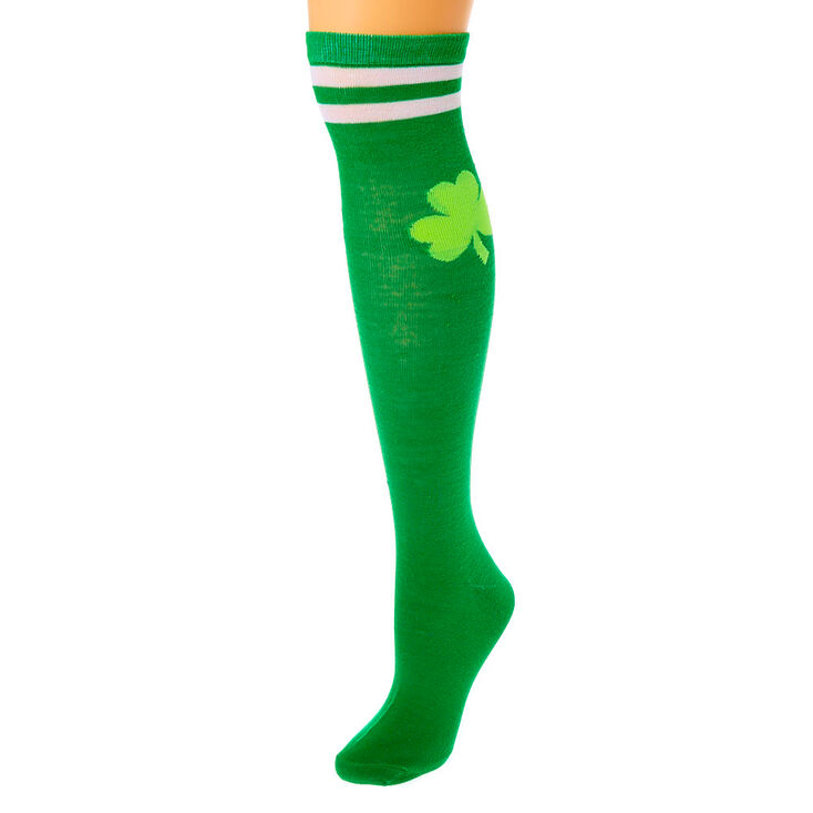 Shamrock Knee High Socks - Green,