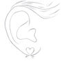 Heart Arrow Stud Earrings - Silver,