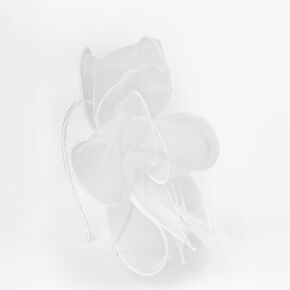 White Chiffon Fascinator Headband,