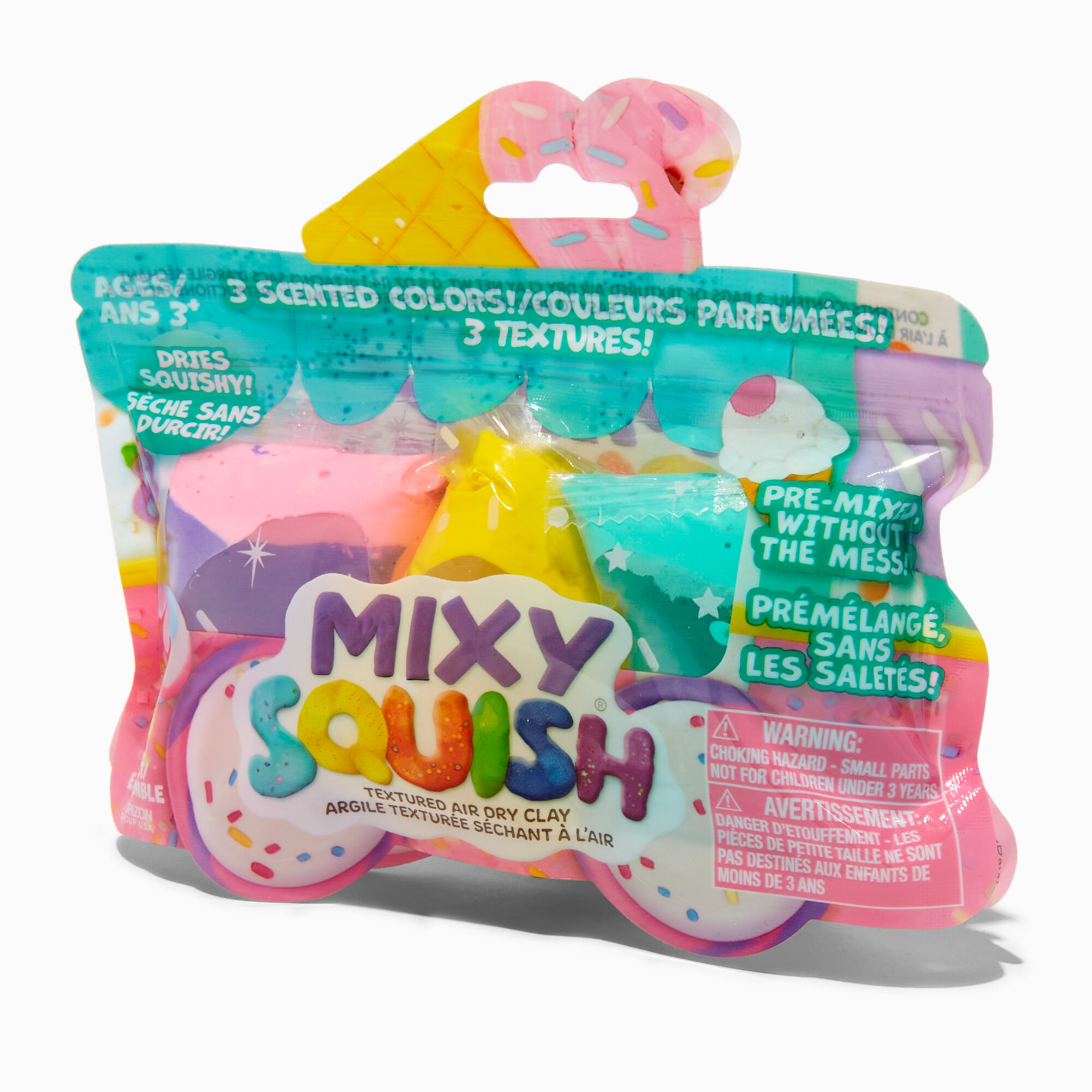 Mixy Squish™ Ice Cream Textured Air Dry Clay Set - 3 Pack,