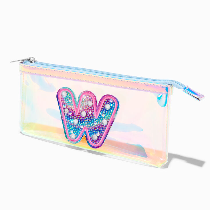 Holographic Initial Pencil Case - W,