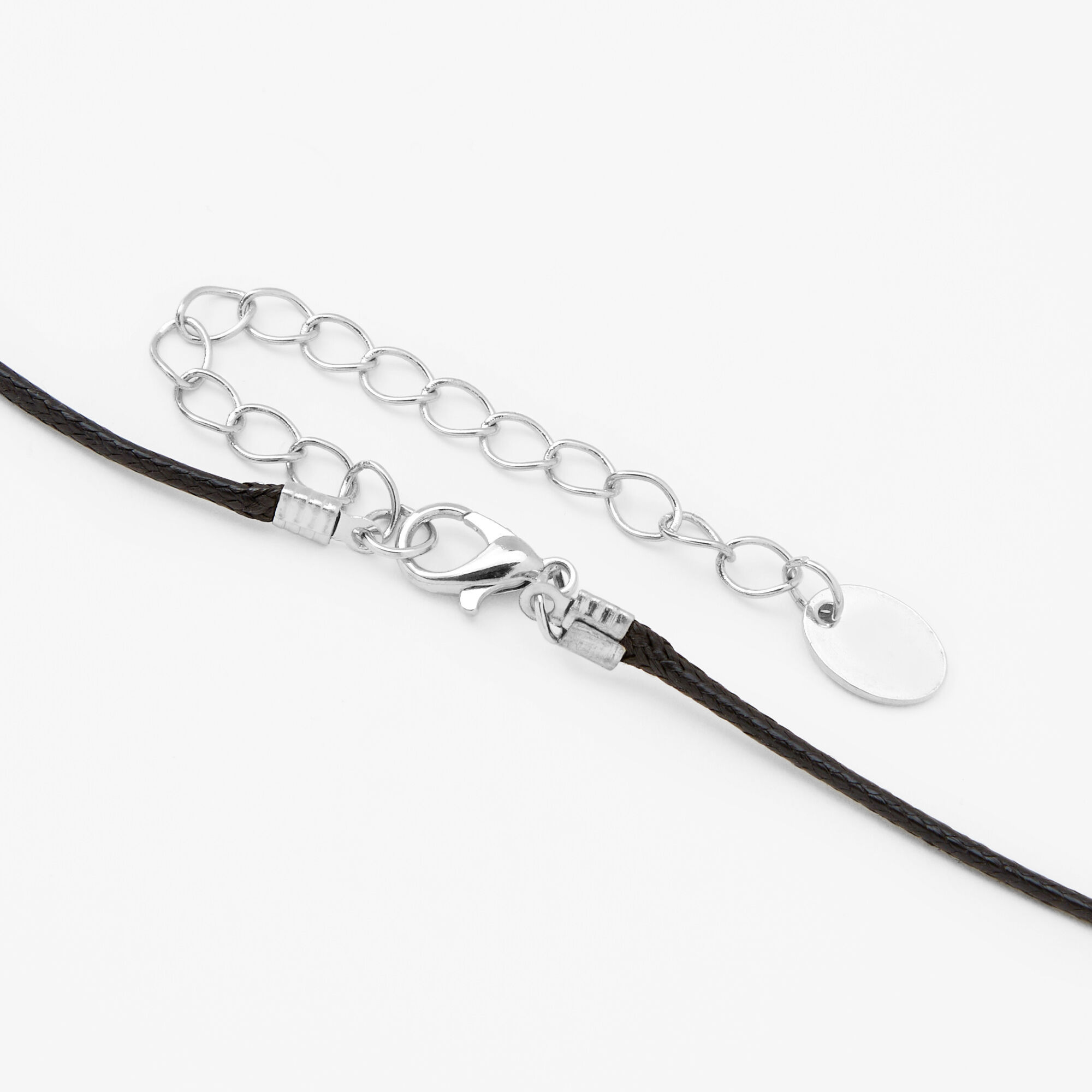 Collier en cordon noir avec pendentif en strass mystique phosphorescent vert,
