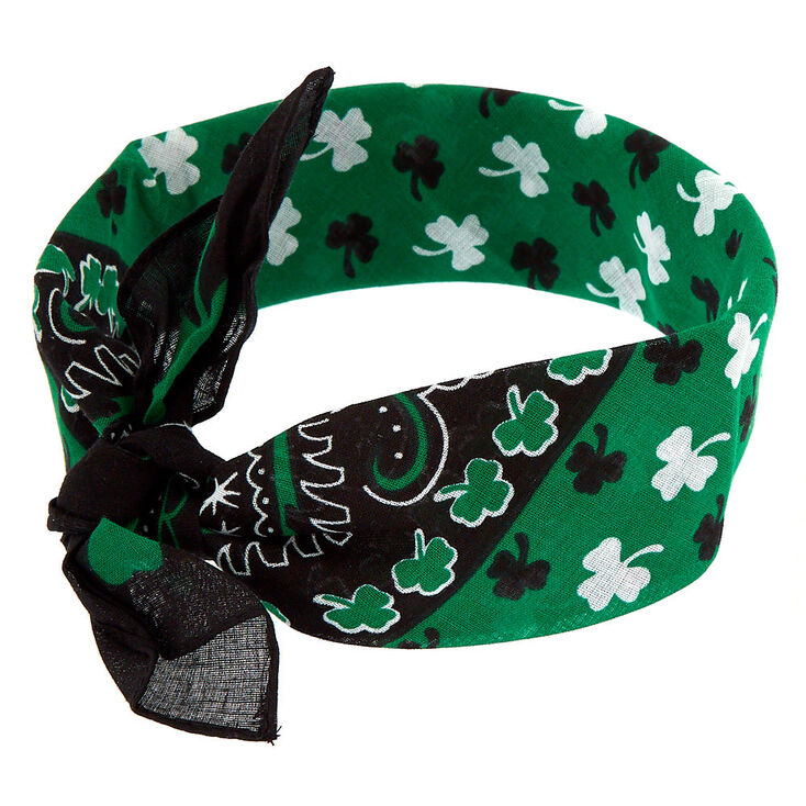 Claire's Bandeau noué bandana trèfle - Vert