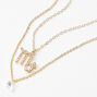 Gold Cubic Zirconia Zodiac Multi Strand Necklace - Scorpio,