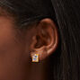 Glitter Breakfast Pastry Sterling Silver Post Stud Earrings,