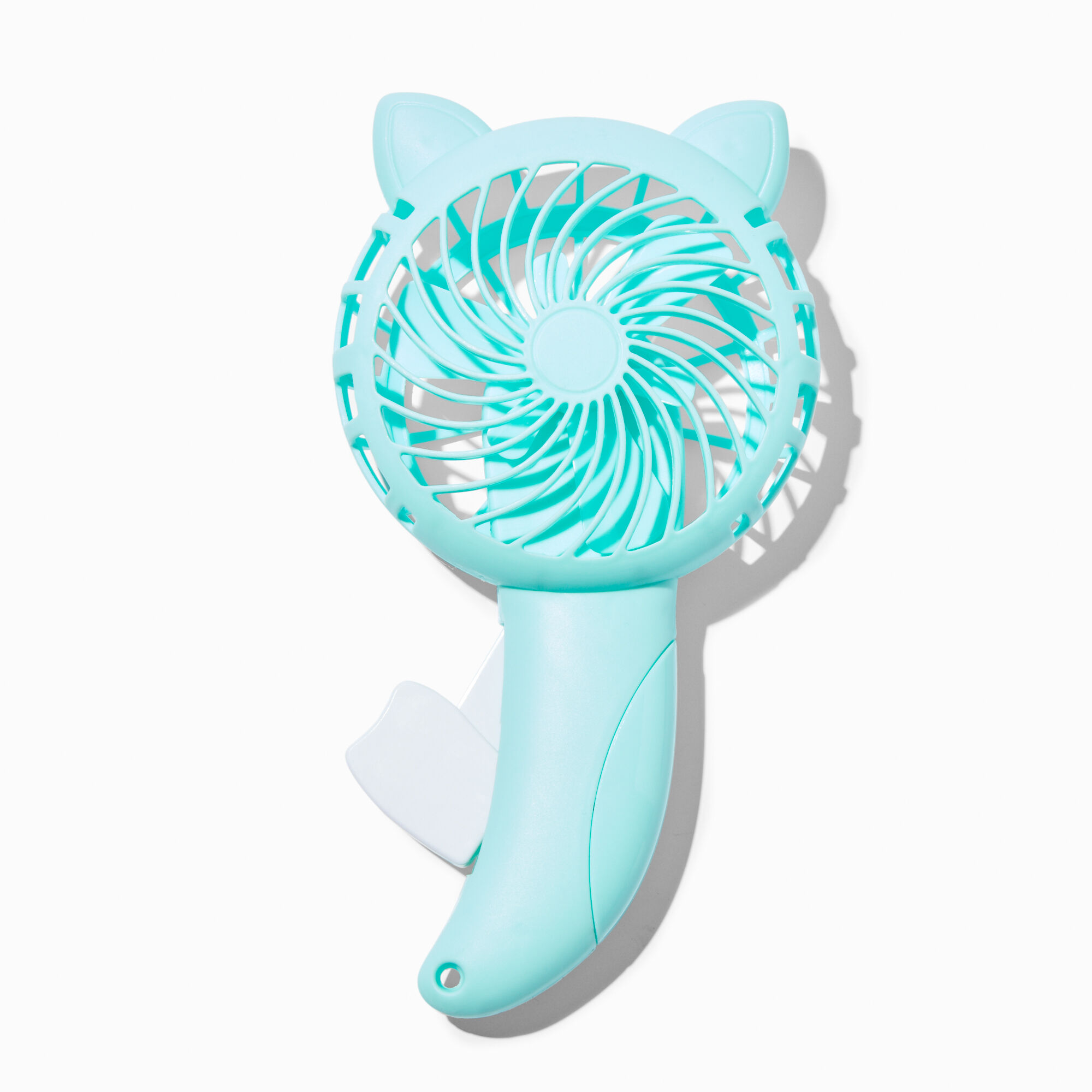 View Claires Cat Hand Crank Fan Blue information