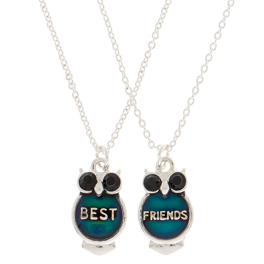 Best Friends Mood Owl Pendant Necklaces - 2 Pack,