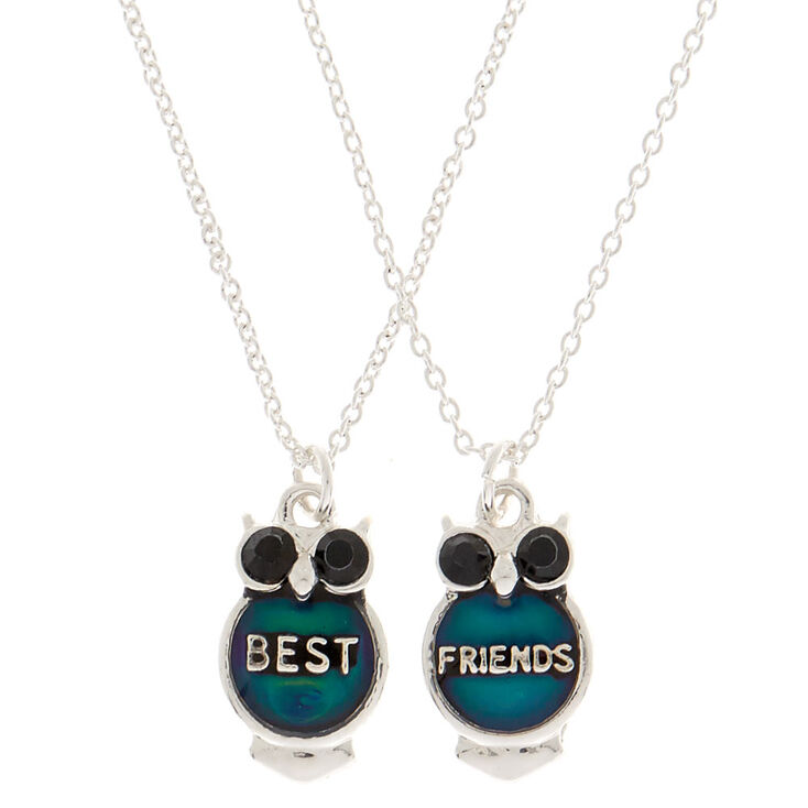 Lot de 2&nbsp;colliers d&#39;humeur best friends &agrave; pendentif chouette,