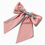Blush Pink Rhinestone Large Hair Bow Clip,