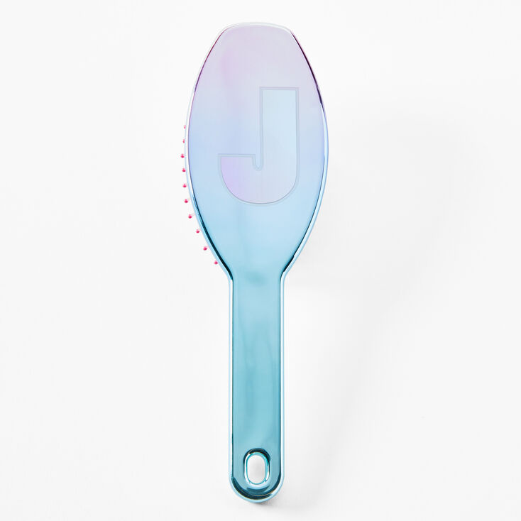 Initial Paddle Hair Brush - Blue, J,