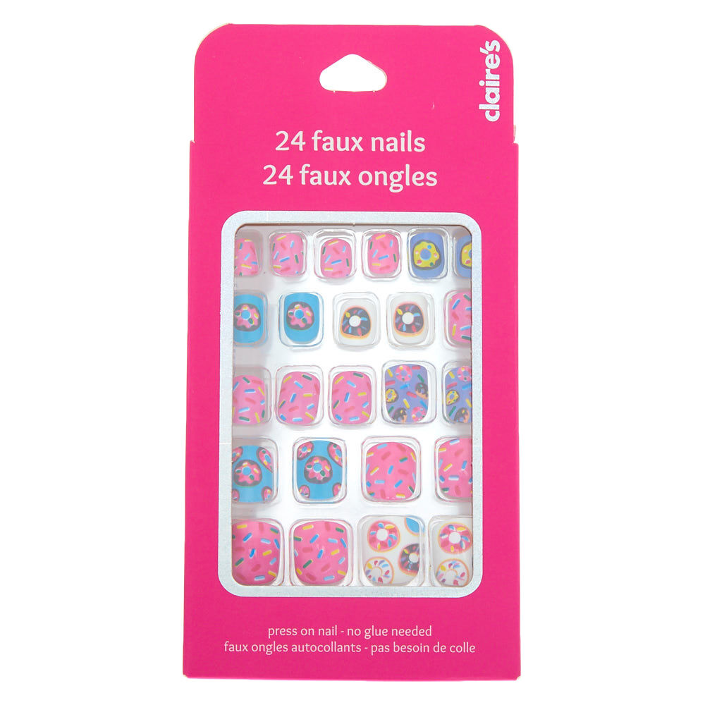 Donuts and Sprinkles Press On Faux Nail Set - 24 Pack,