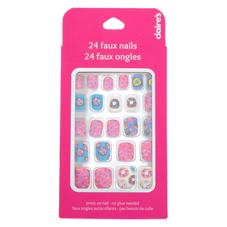 Donuts and Sprinkles Press On Faux Nail Set - 24 Pack,