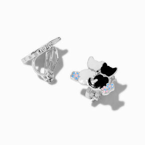 Yin Yang Cat Clip-On Stud Earrings ,
