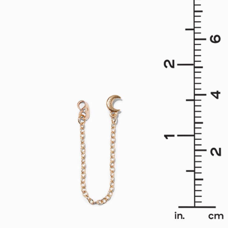 Gold-tone Mixed Crescent Moon One Earrings Set - 6 Pack,