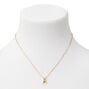 Gold Mini Pearl Initial Pendant Necklace - A,