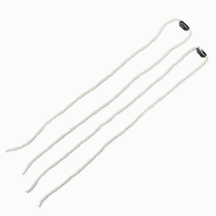 White Pearl Strand Faux Hair Clip In Extensions 2 Pack Claire's