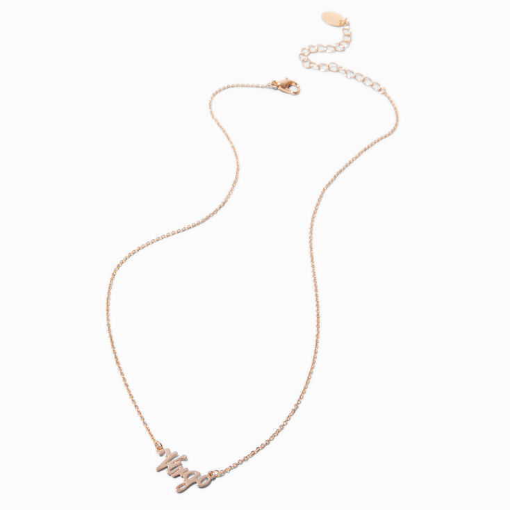 Gold-tone Script Zodiac Pendant Necklace - Virgo,