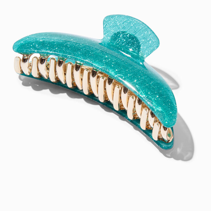 Glitter Hair Claw - Teal,