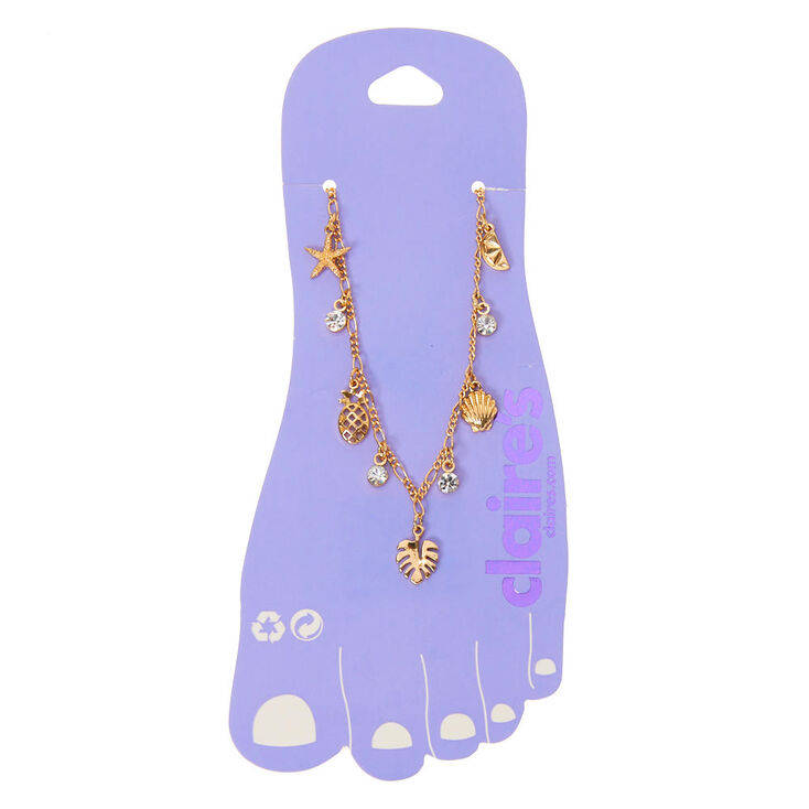Gold Summer Charm Chain Anklet,