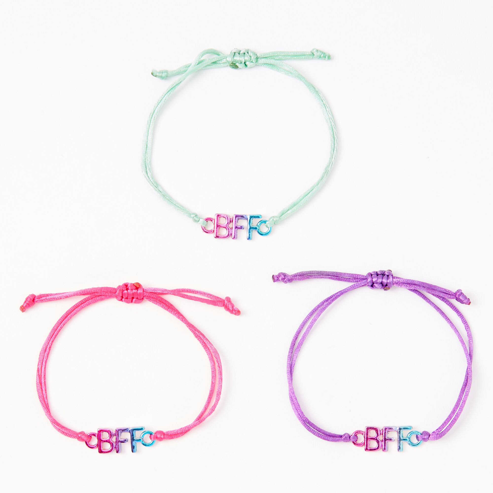 Claire's Club Monochromatic Pink Unicorn Beaded Stretch Bracelets - 3 Pack  | Claire's
