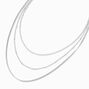 Silver Multi-Strand Mixed Chain Necklace,