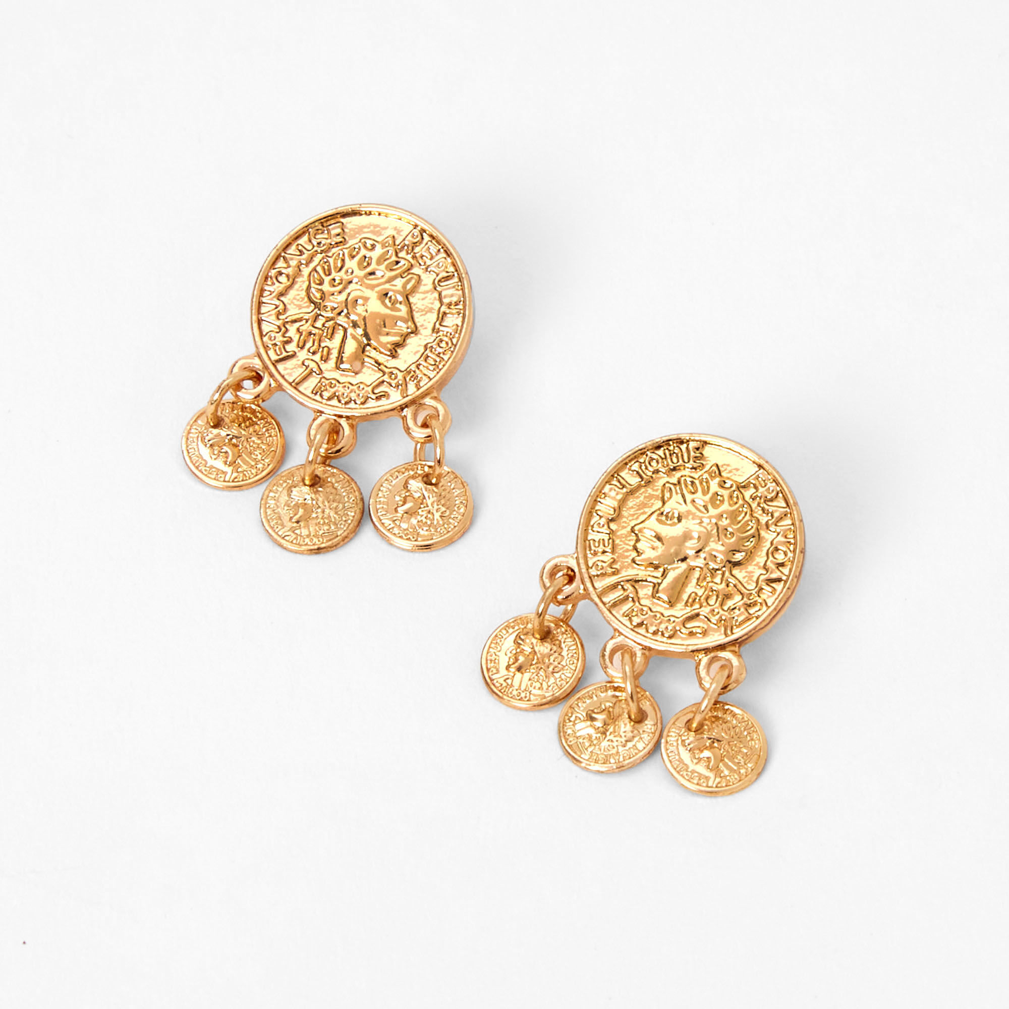 Coin cheap gold earrings