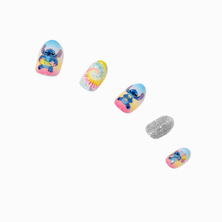 Disney Stitch Claire&#39;s Exclusive Summer Press On Faux Nail Set - 20 Pack,
