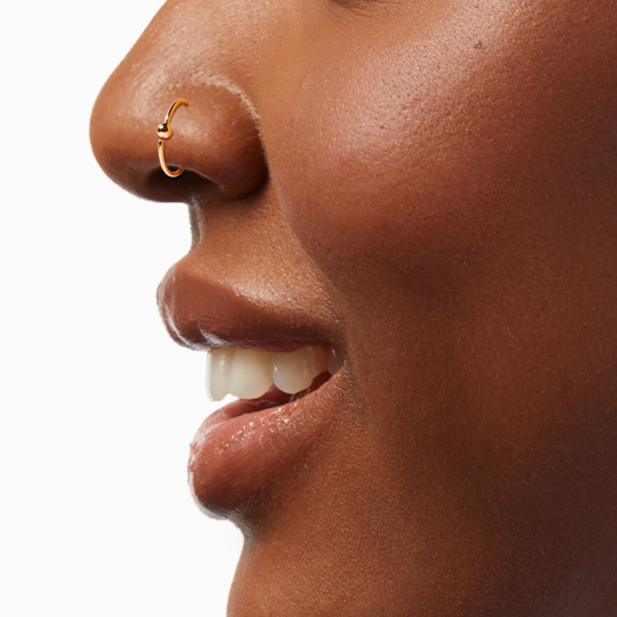 Sterling Silver 22G Rose Gold tone Nose Studs Rings 3 Pack