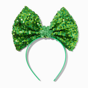 St. Patrick&#39;s Day Large Sequin Bow Headband,