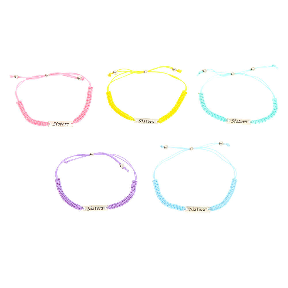 Pastel Adjustable Sisters Bracelets 5 Pack
