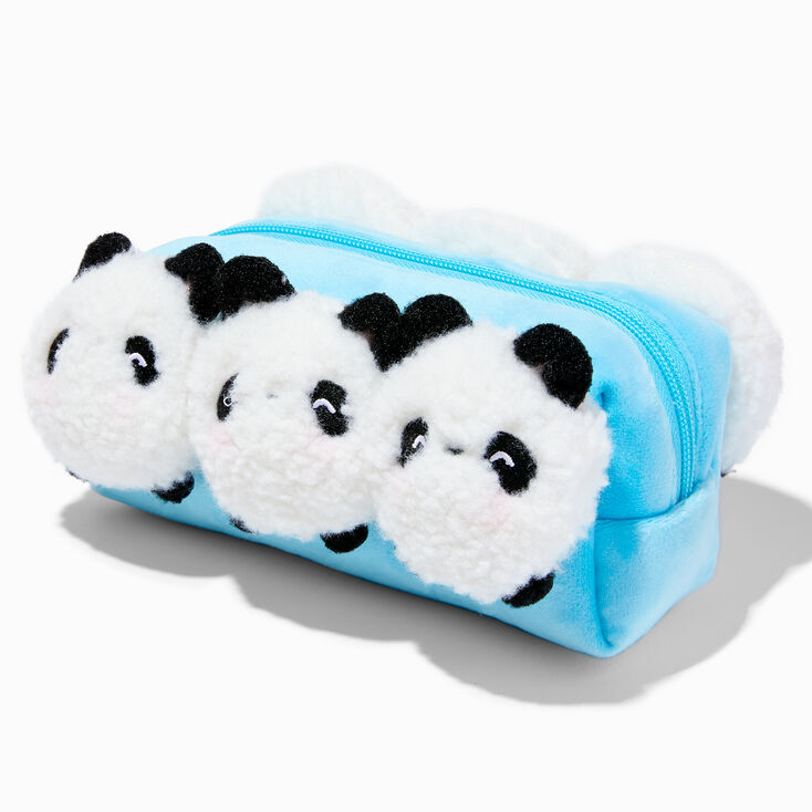 Stacked Pandas Blue Pencil Case,