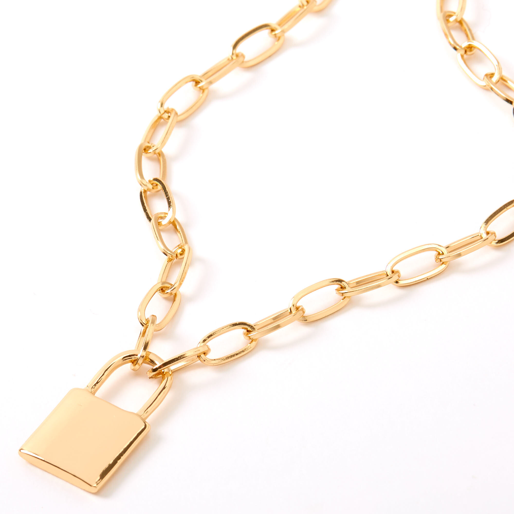 Gold Necklace Lock Pendant | Lock Necklace Women Gold | Necklace Lock Chain  - Gold - Aliexpress
