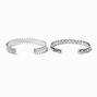 Bracelets manchettes textur&eacute;s western couleur argent&eacute;e - Lot de 3,