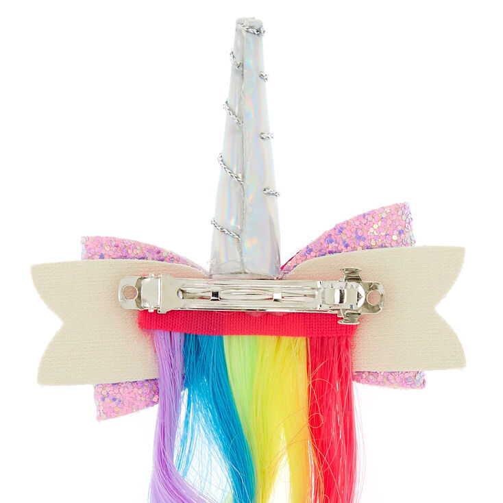 Claire&#39;s Club Unicorn Rainbow Faux Hair Barrette,