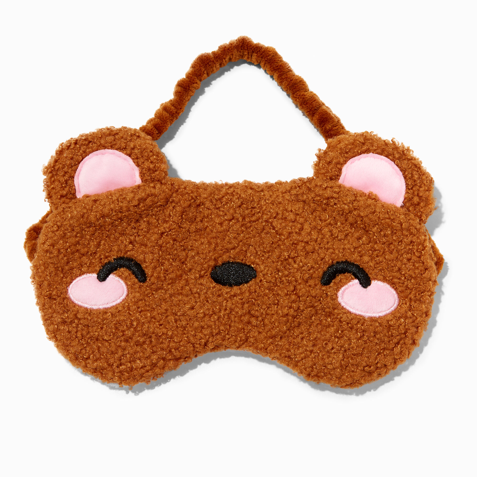 View Claires Sherpa Bear Sleeping Mask Brown information