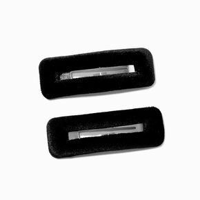 Black Velvet Snap Hair Clips - 2 Pack,