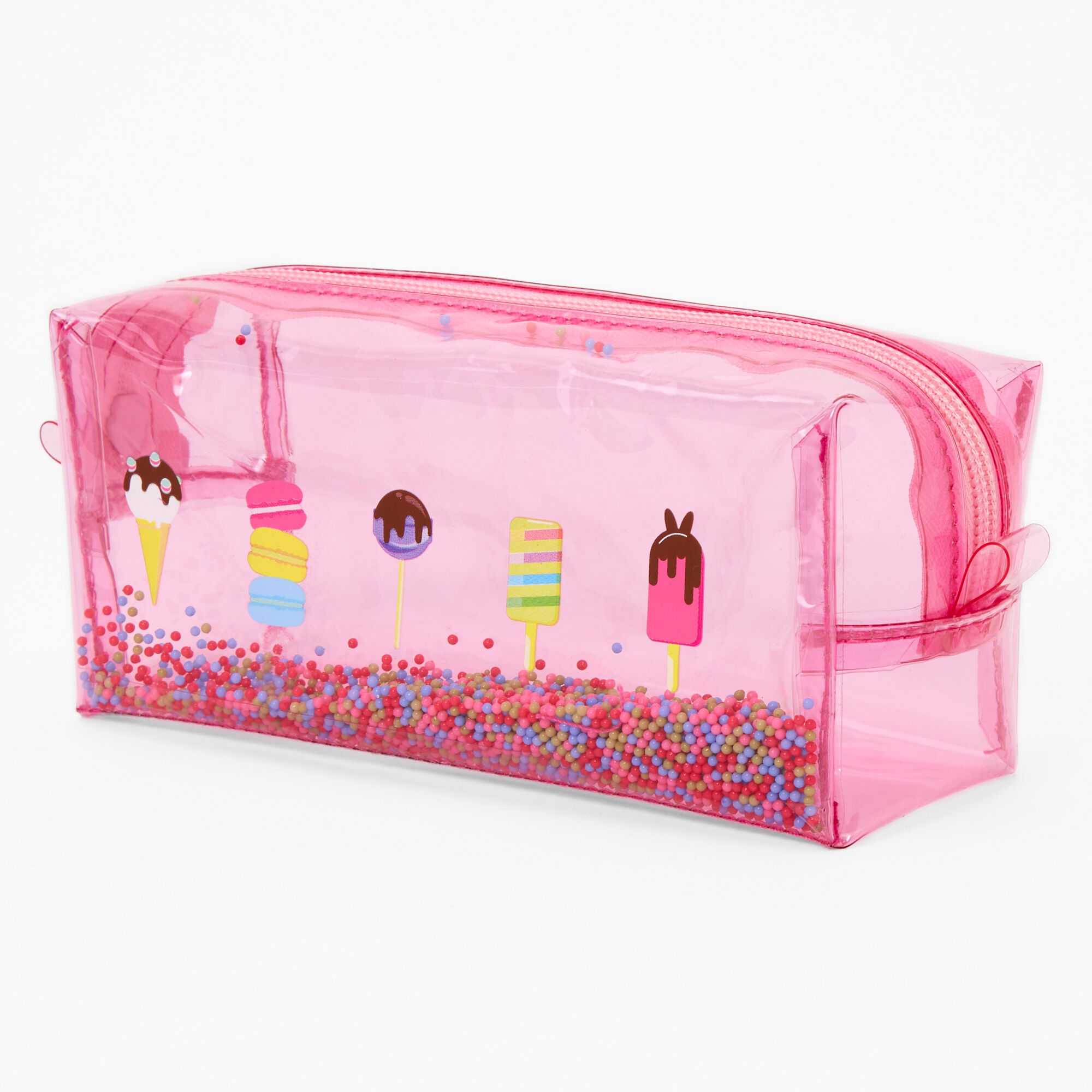 Pink Sprinkle Confetti Transparent Sweets Makeup Bag Claire s US