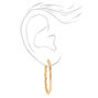 Gold 40MM Twisted Textured Hoop Earrings,