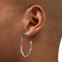 Silver 40MM Knot Hoop Earrings,