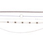 Brushed Silver Choker Necklaces - 5 Pack,
